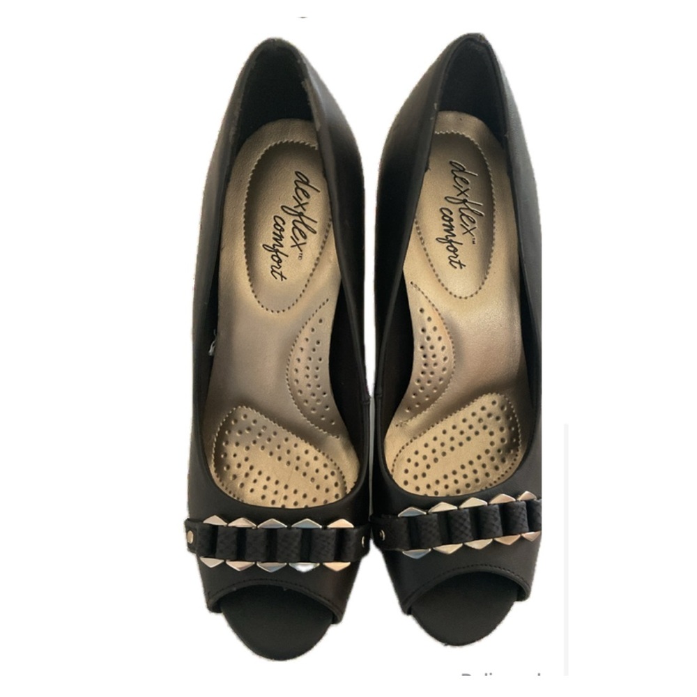 Dexflex KARENComfort Black Open Toe with design  Heels